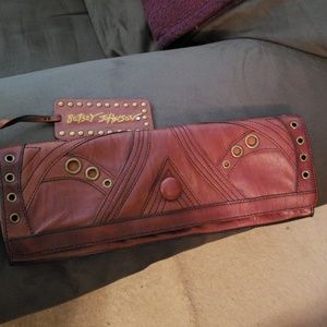 Betsy Johnson leather clutch